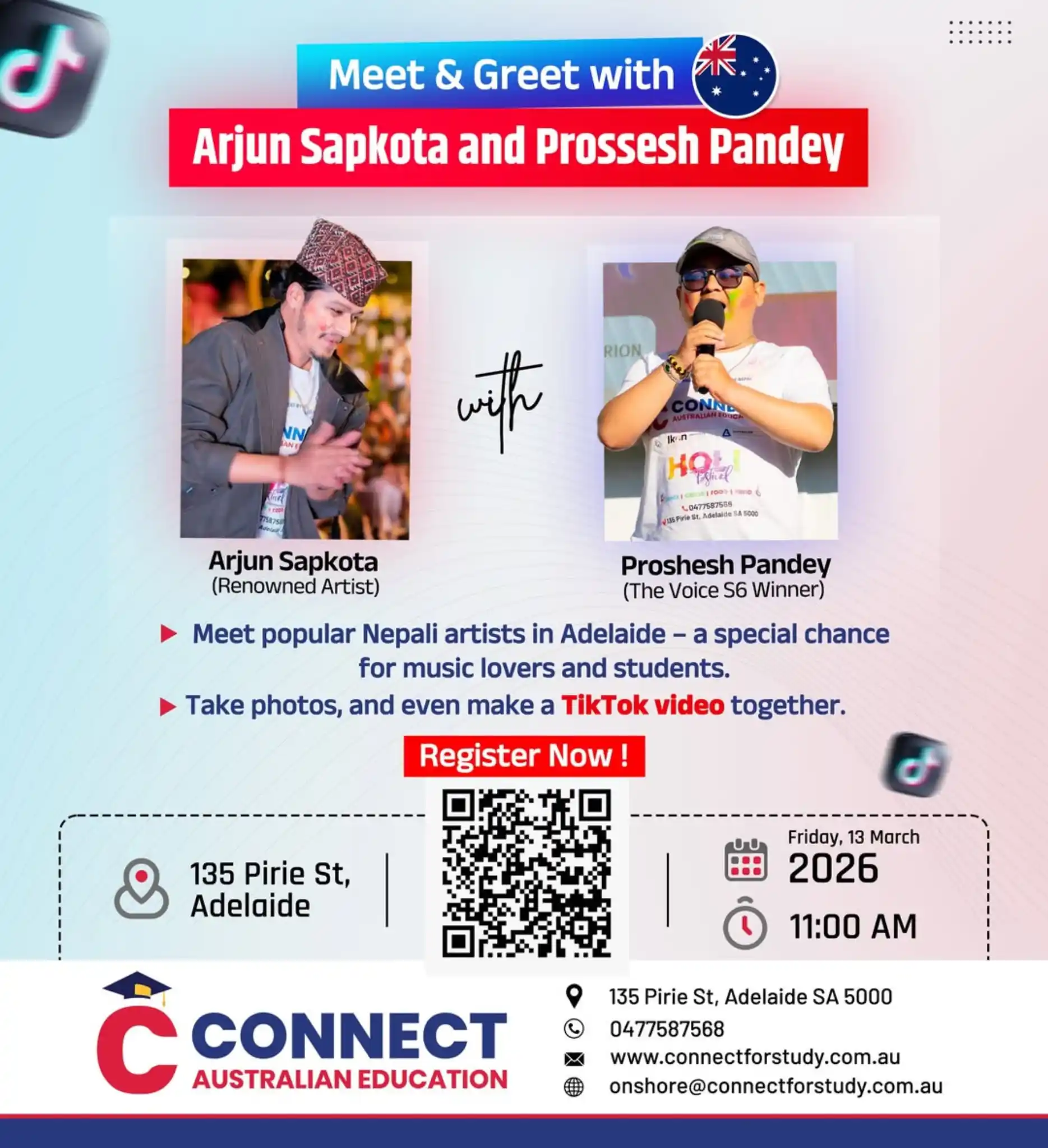 Meet & Greet with Arjun Sapkota and Prosesh Pandey in Adelaide 2026